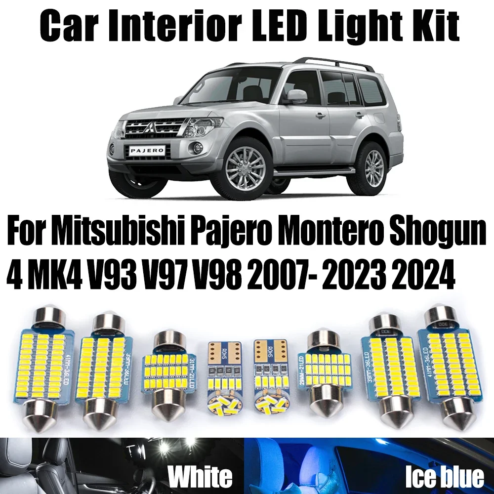 15Pcs LED Interior Light For Mitsubishi Pajero Montero Shogun 4 MK4 V93 V97 V98 2007- 2022 2023 2024 Car Reading Dome Bulbs Kit