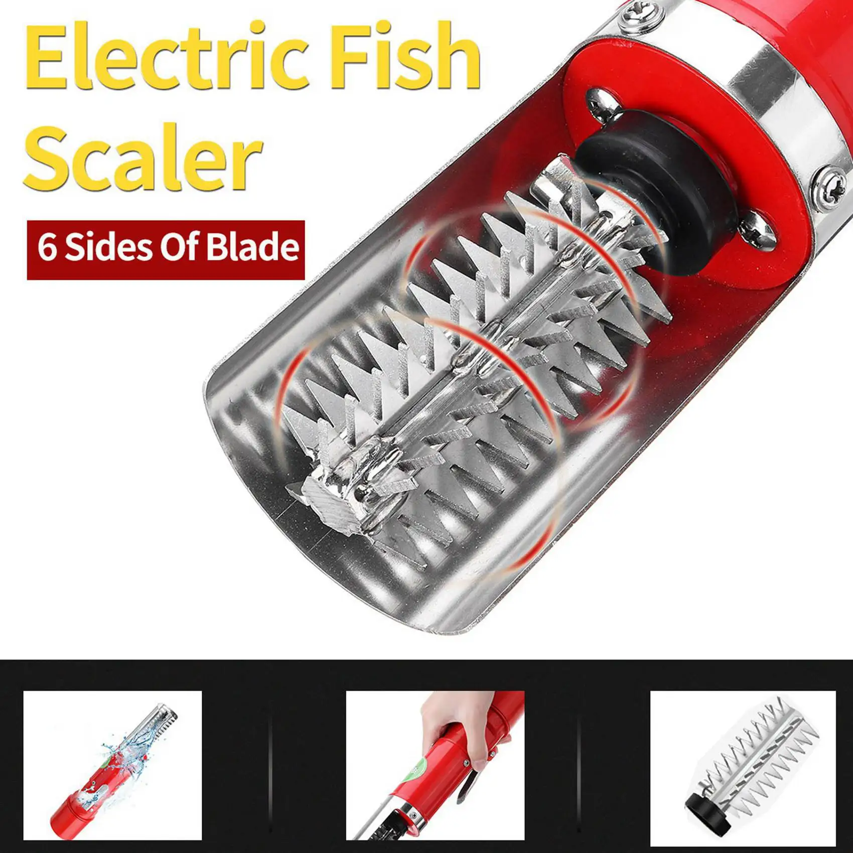 ABUH-2X Fish Scale Remover Accessories Electric Scaler Remove Durable Cutter Head Tool D