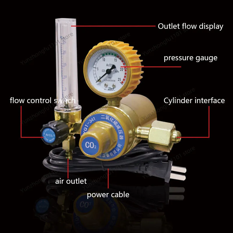 Miniature Carbon Dioxide Meter CO2 Decompression Meter Second Welding Machine Decompression Valve 36V 220V