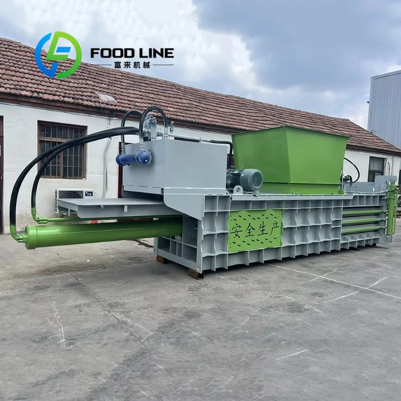 Horizontal Hydraulic Baler High Efficiency Waste Baling Equipment For Waste Paper Recyclable Materials Compression Treatment
