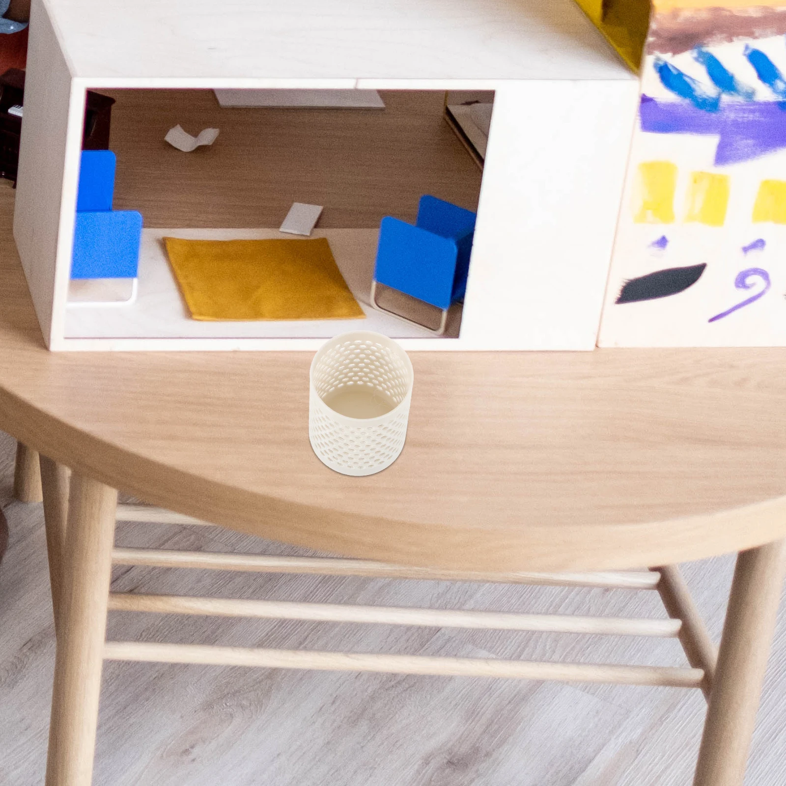 

1:12 Scale Miniature Trash Can Realistic Dollhouse Waste Basket Small Garbage Can For Kids Room Office Bathroom Dorm Kitchen