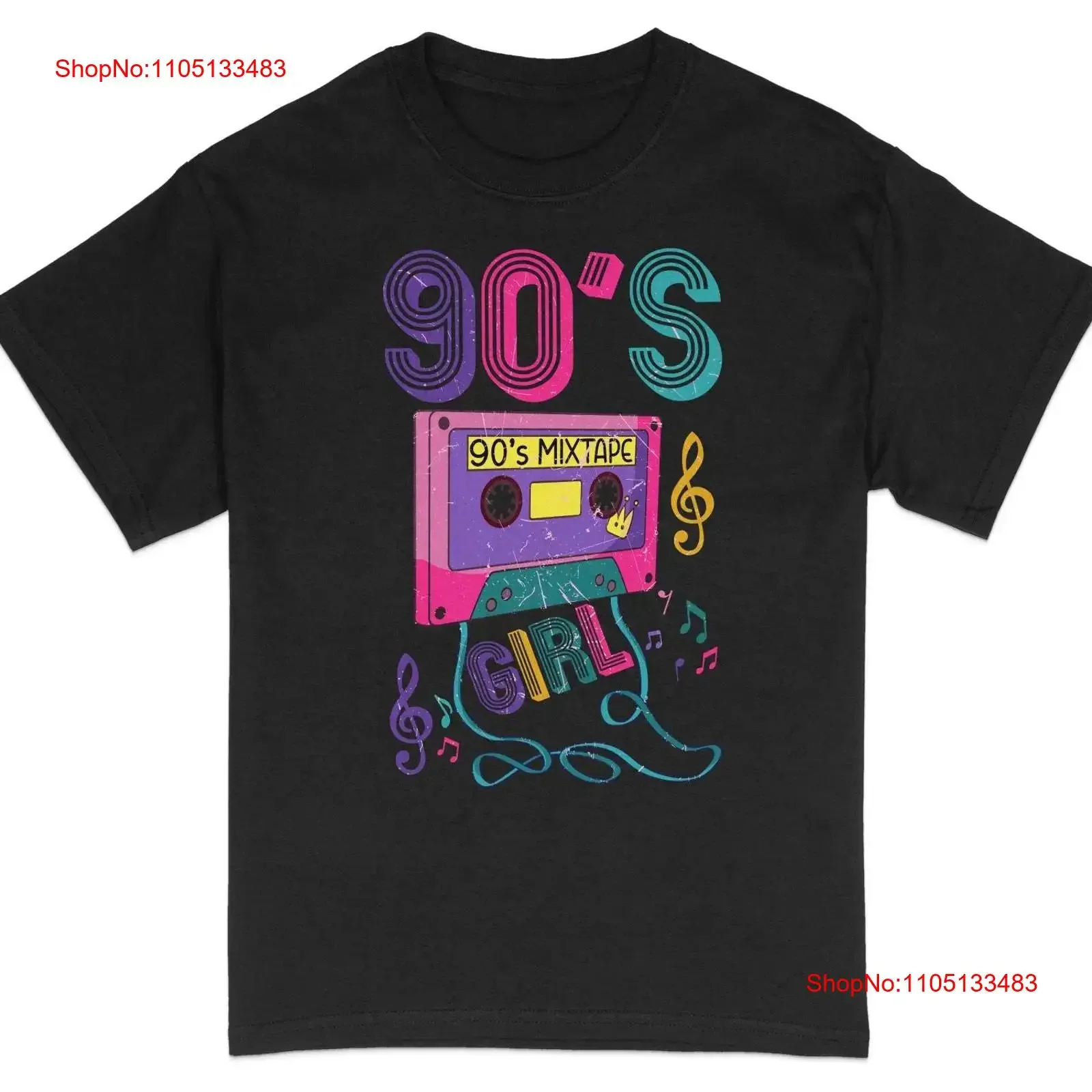 90s Mixtape ريترو تي شيرت خمر كاسيت 90's فتاة الموسيقى الحنين خمر غسلها الرسم قمة مريحة لارتداء اليومي