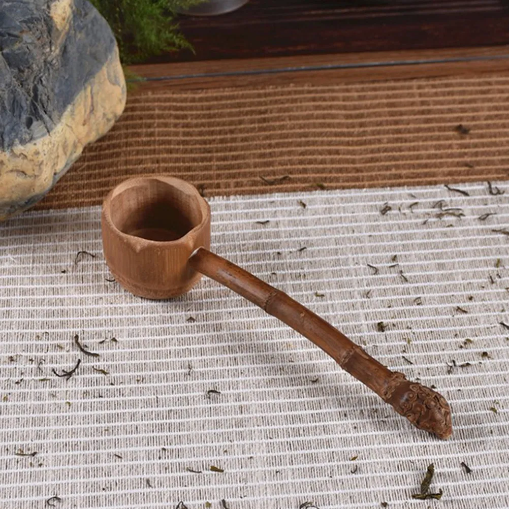 Cuchara de Bambú para Agua, Ergonómica, con Mango Largo, Utensilio de Cocina para Transferir Vino, Licor, Salsa de Soya y Aceite, Uso Diario
