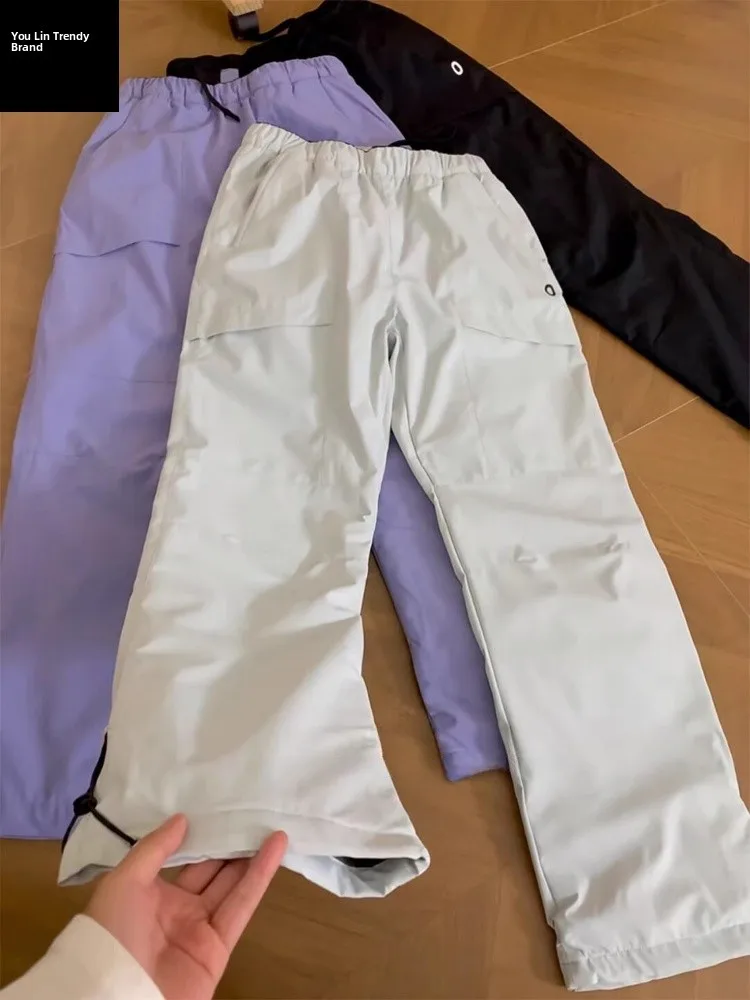 

Американские утепленные уличные лыжные брюки для мужчин и женщин, зимние ветрозащитные водонепроницаемые походные брюки, повседневные брюки с логотипом O, размер S