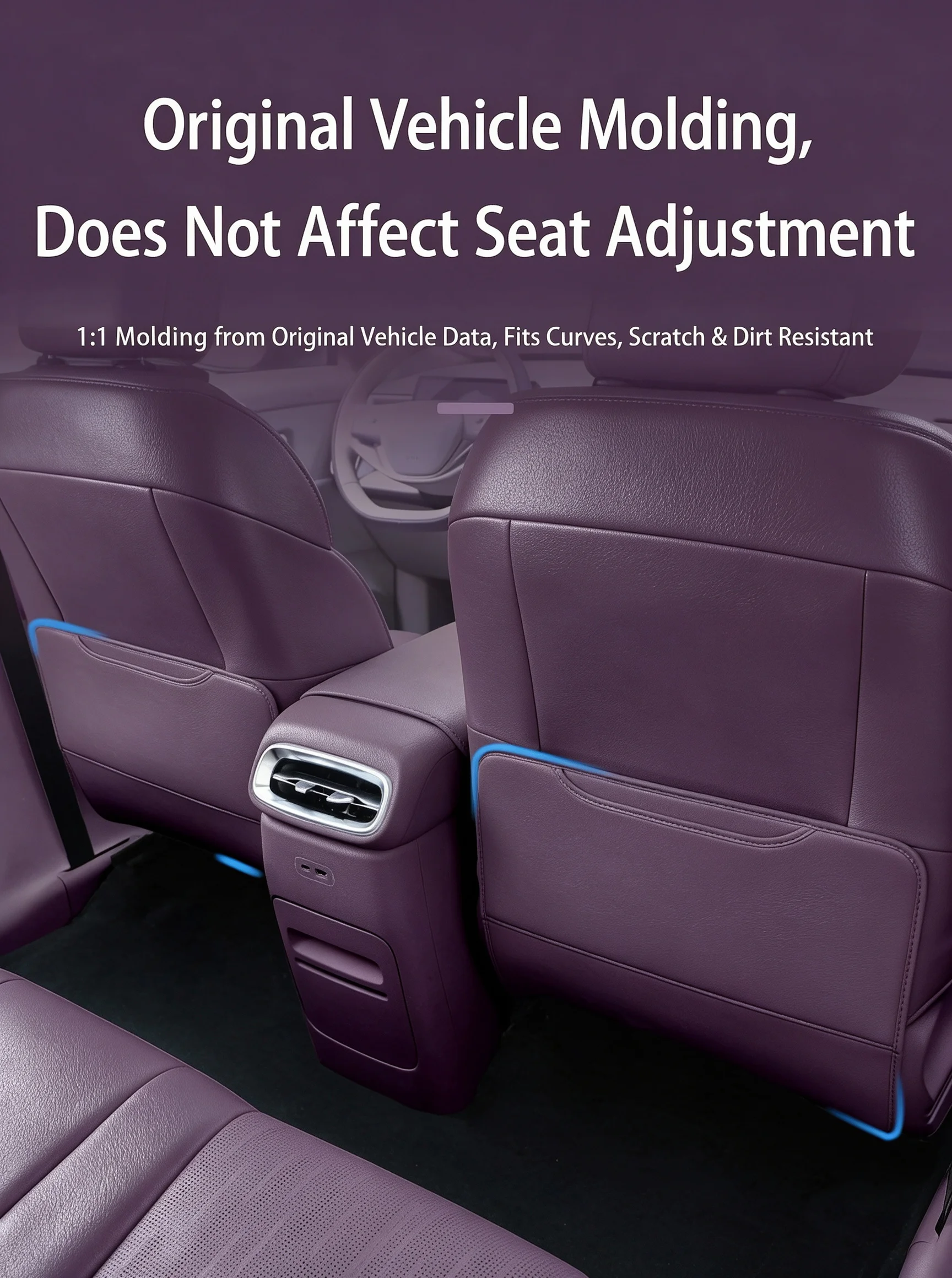 For Leapmotor B10 B01 Rear Anti Kick Pad Half Pack Seat Decoration Pad Rear Seat Backrest Protection Interior Accessories