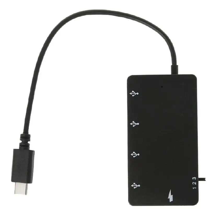 AED7-1 Set Micro-USB OTG 4 Port Hub Power Charging Adapter Cable Multi-Port Adapter USB Hub For Smartphone Tablet High Speed