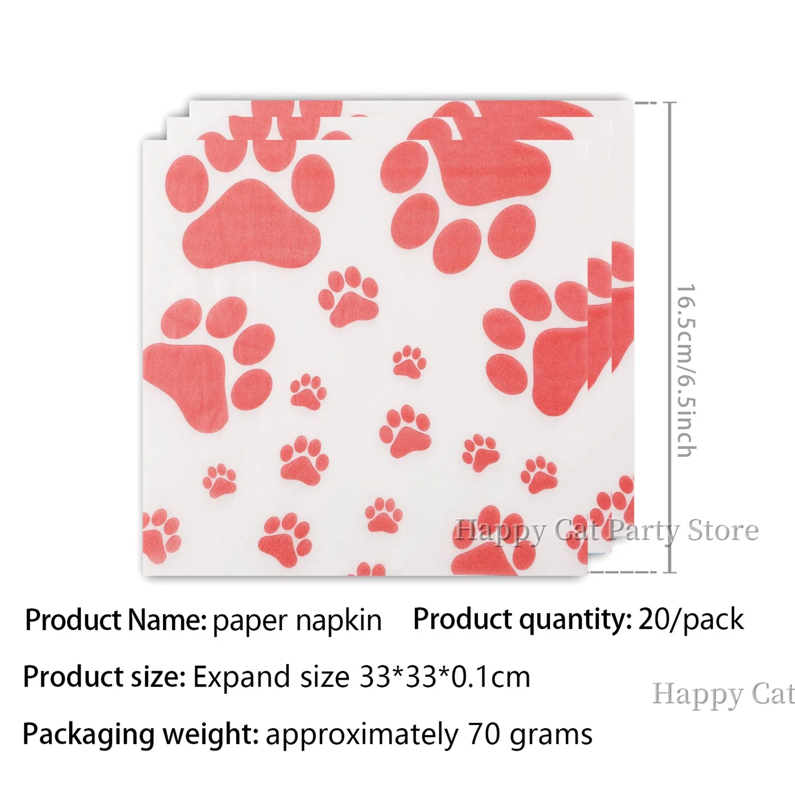 Paw Patrol Tischservietten, Happy Birthday Dekorationsservietten, Paw Patrol Skye Einweg-Papiertücher, Paw Party-Geschenke und Zubehör – Detail 12