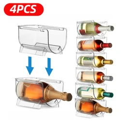 1/2/4Pcs Stackable Wine Rack Refrigerator Organizer Universal Bottle Holder Water Bottle Organizer Champagne storage box