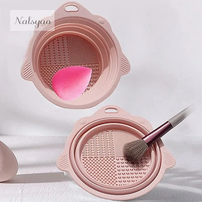 Makeup Brush Cleaner Cleaning Bowl Set Thorough No Damage Bristles Wet Dry Powder Puff Cleaner