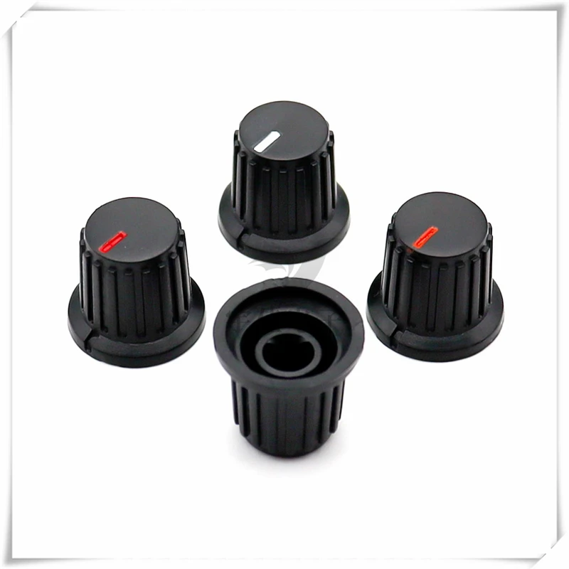 10PCS 18×16MM Plastic Striped Knob Cap Potentiometer Knob Cap Power Amplifier Panel Switch Cap Half Shaft 180 Degrees