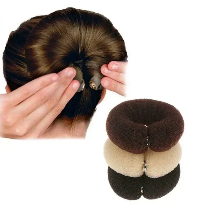 Esponja de espuma mágica para hacer moños para mujer, herramientas de estilismo para el cabello, diadema giratoria, Donut, 3 estilos