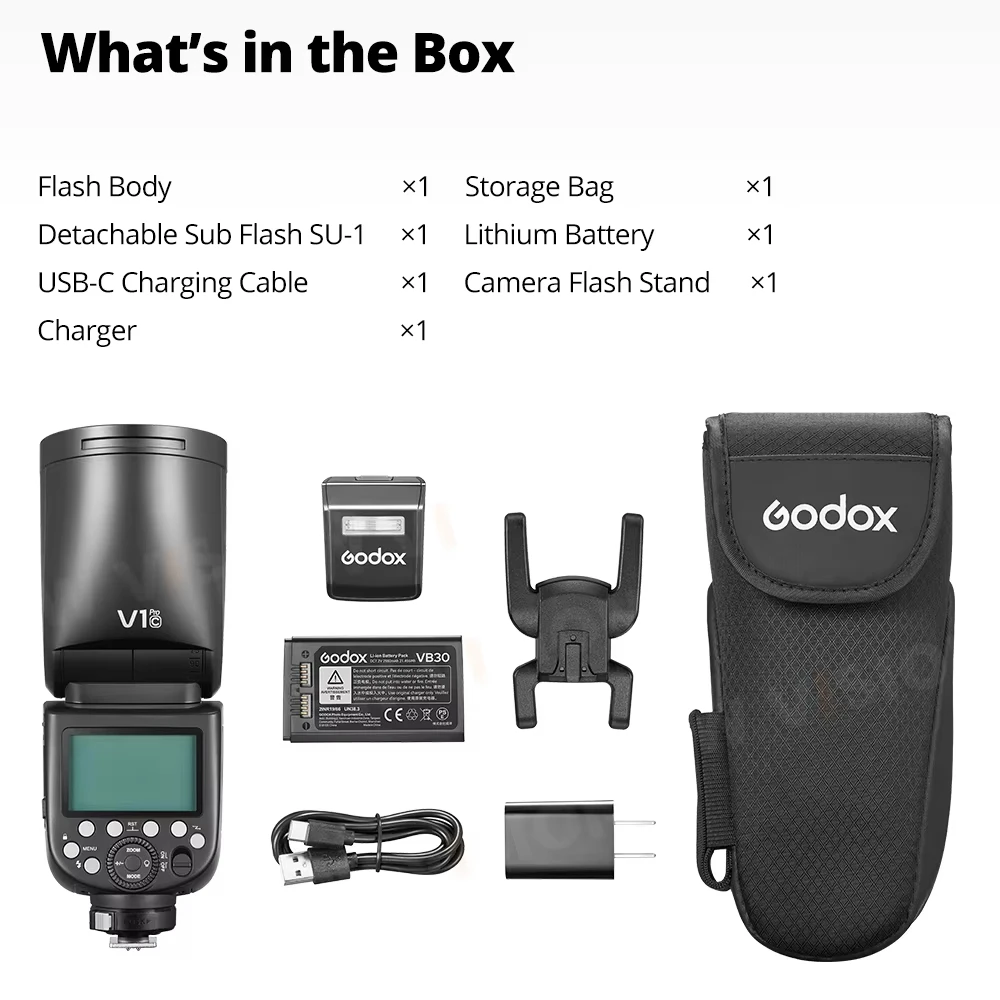 Godox V1 Pro V1Pro V1-C V1-N V1-S V1-F TTL ليثيوم أيون جولة رئيس كاميرا فلاش اللاسلكية Speedlight لكانون سوني نيكون فوجي أوليمبوس