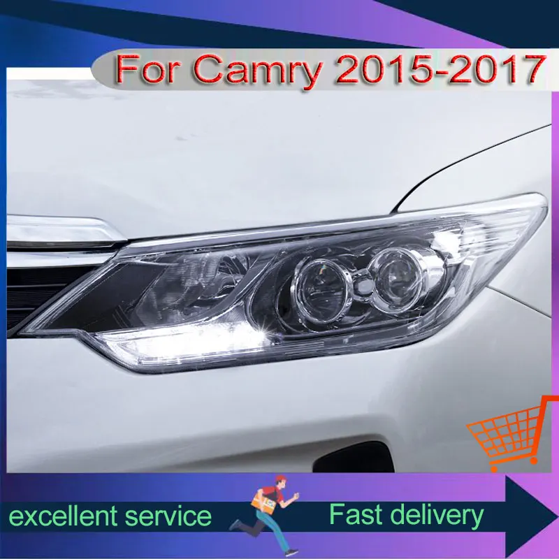 

Full Led Car Headlight For Toyota Camry 2015-2017 Front Lamp Refit Dual Lens Xenon DRL Turn Signal Light Automobile Assembly