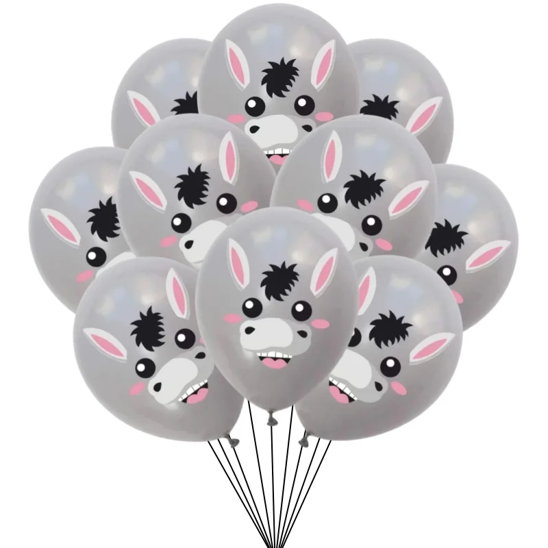 10/30Pcs 12 zoll Bauernhof Tier Latex Ballons Kuh Schwein Pferd Schafe Küken Ballon Geburtstag Party Decor Kinder geburtstag Geschenk Globos – Detail 4