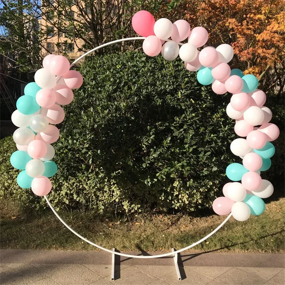 Gold Round Backdrop Stand Metal Circle Balloon Arch Frame Wedding Flower Wall Arch Birthday Anniversary Party Layout Decoration