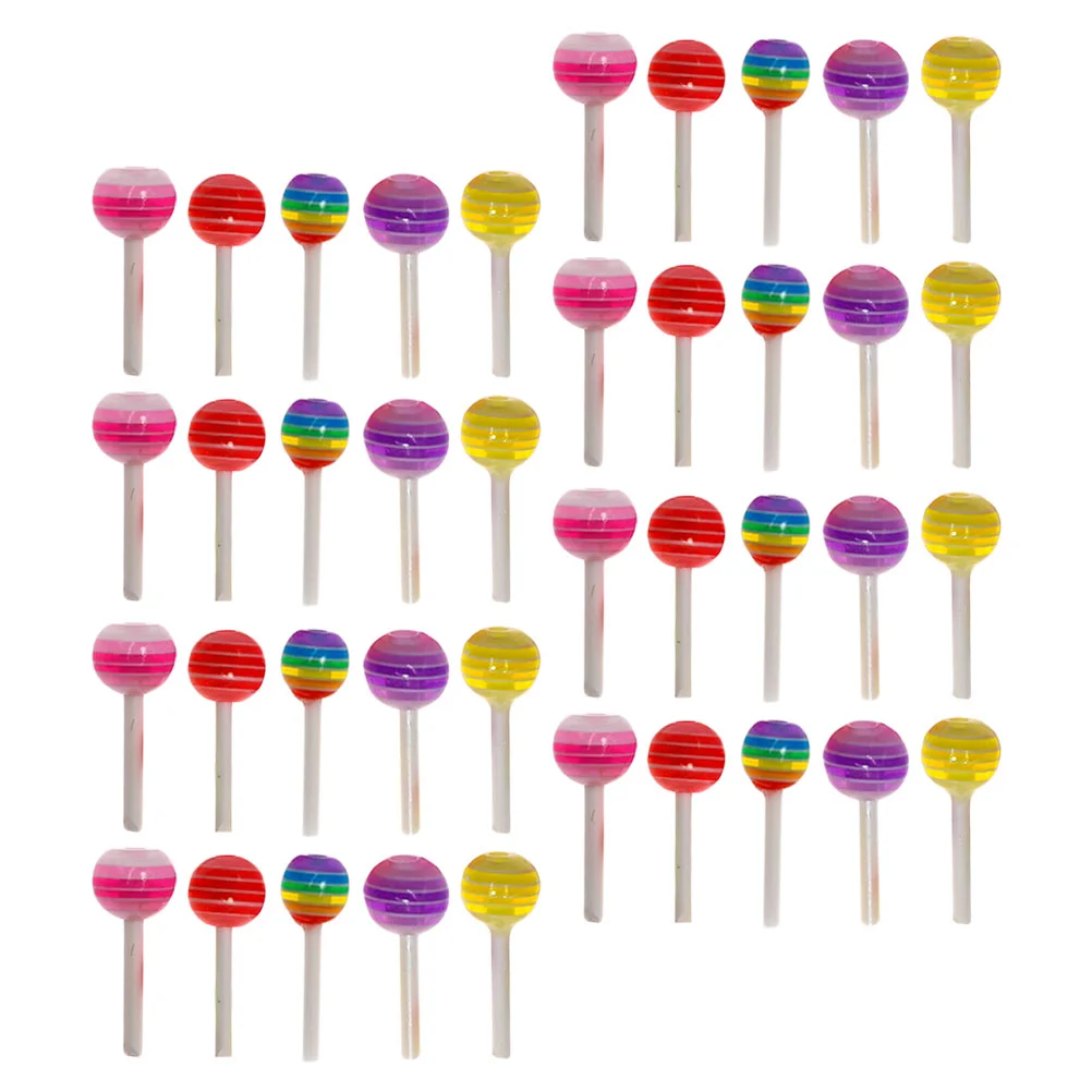 

100 Pcs Nail Accessories Lollipops Manicure Ornament Women Decor Charms Decors Resin DIY Miss Chic