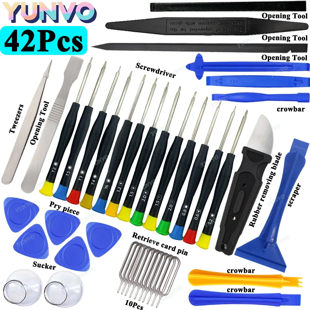 Precision Screwdriver Set Phone Repair Tool Kit, Pry Opening Tools Suction Cups for iPhone Samsung Xiaomi Laptop PC Disassembly