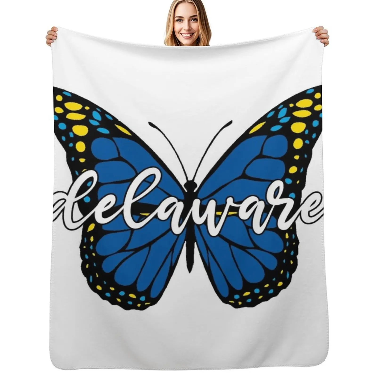 Delaware Butterfly Throw Blanket Soft Bedroom Blanket for Night Sleeping