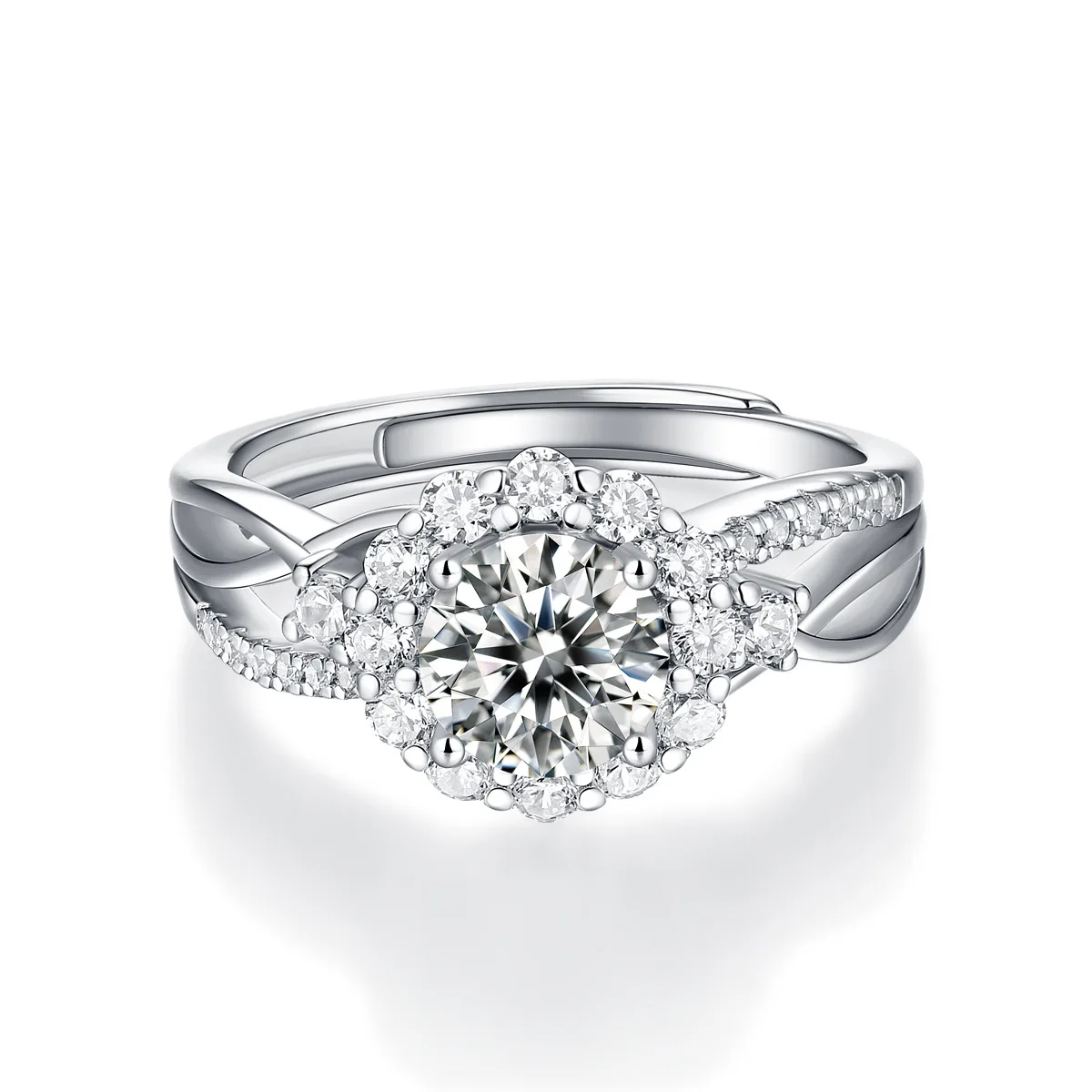 Elegant Moissanite Ring in Silver