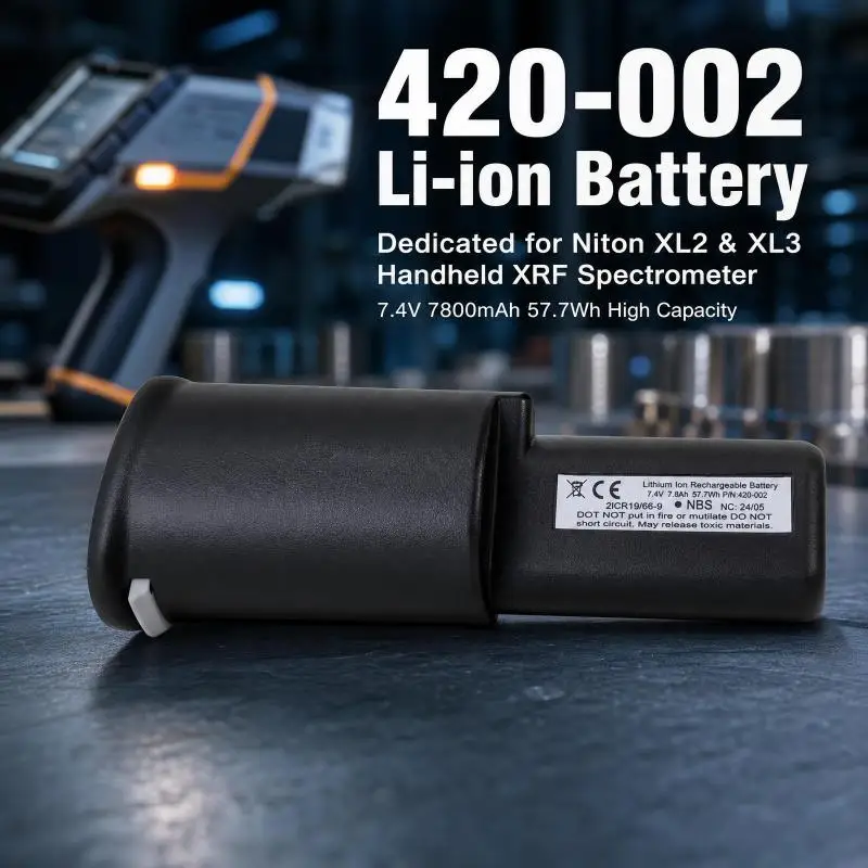 420-002 7.4V/7.2V 7800mAh 57.7Wh/56.16Wh Li-ion Replacement Battery for Niton XL2 XL3 Handheld XRF Spectrometer With Charger