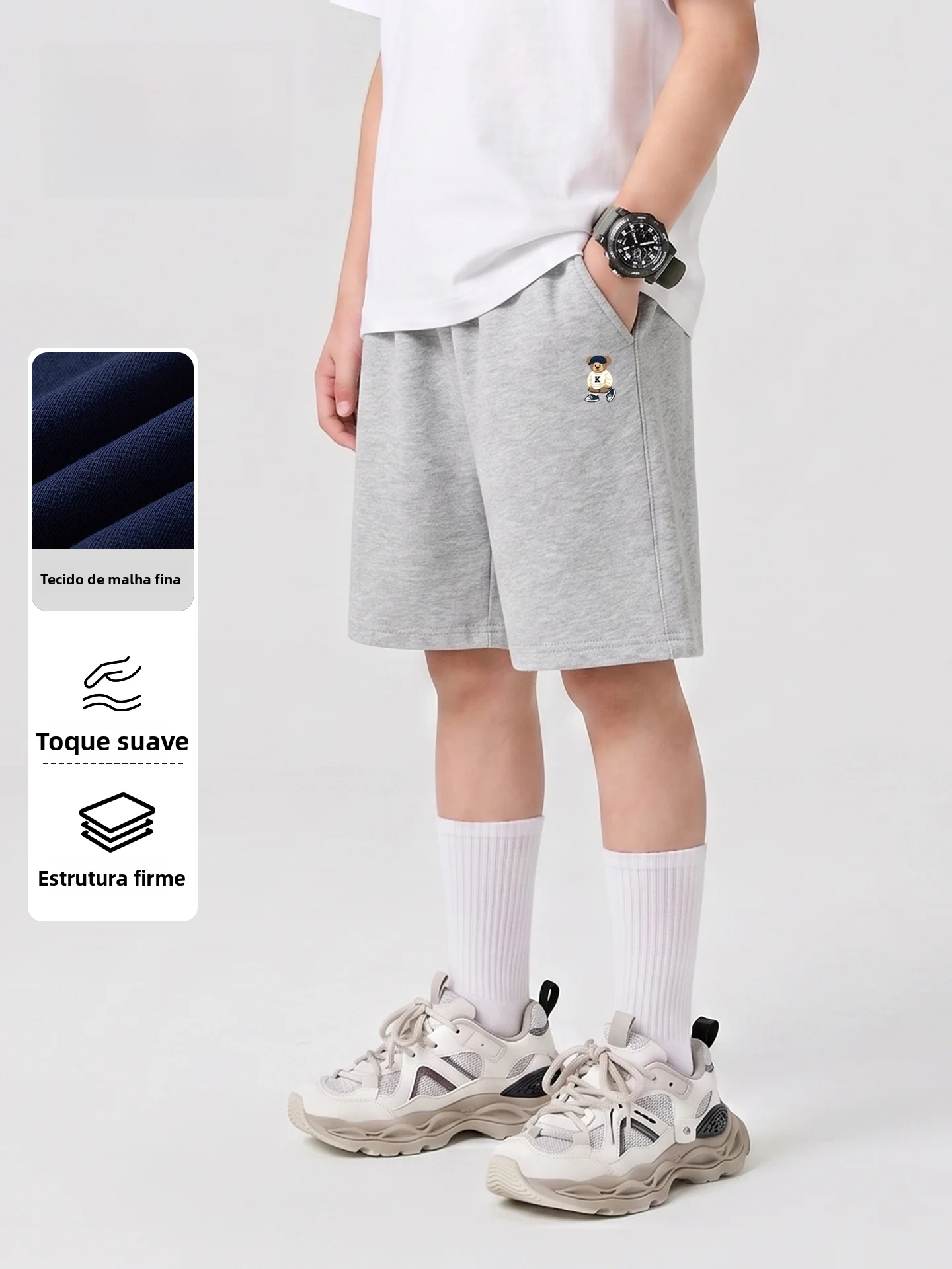 子供用カジュアルスポーツコットンショーツ高弾性サマーボーイズ純綿五分丈パンツストレートレッグミッドウエストショーツ