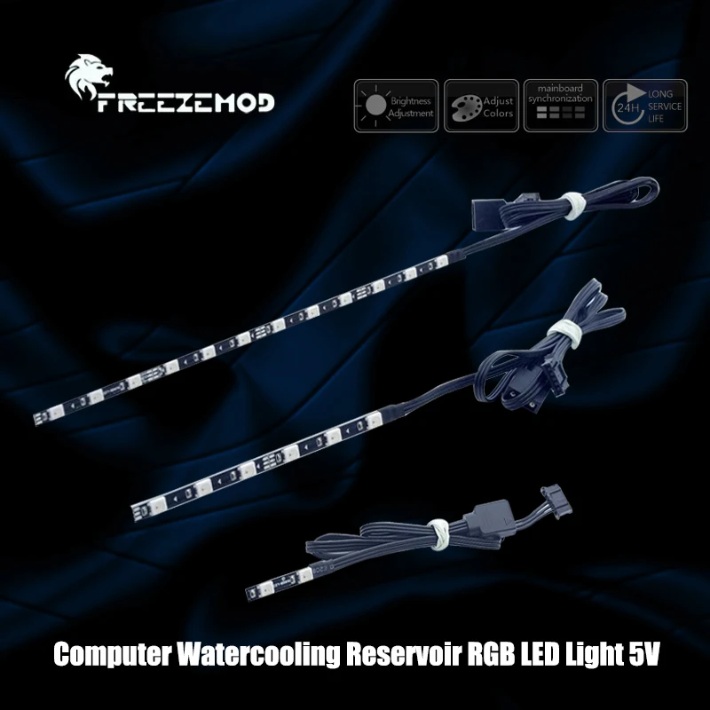 FreezeMod Computer Watercooling Reservoir RGB LED Light 5V For Water Tank/Pump,30-250mm Length Support MOBO ARGB SYNC,