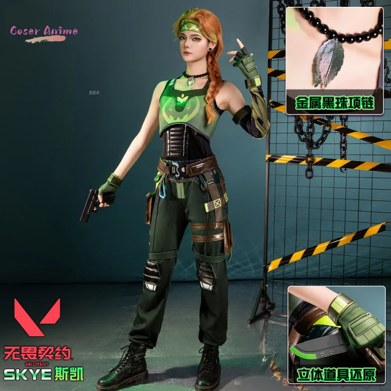 

Game VALORANT Skye Cosplay Costume Uniform Halloween Carnival Party Christmas Play Role Clothes Clothing