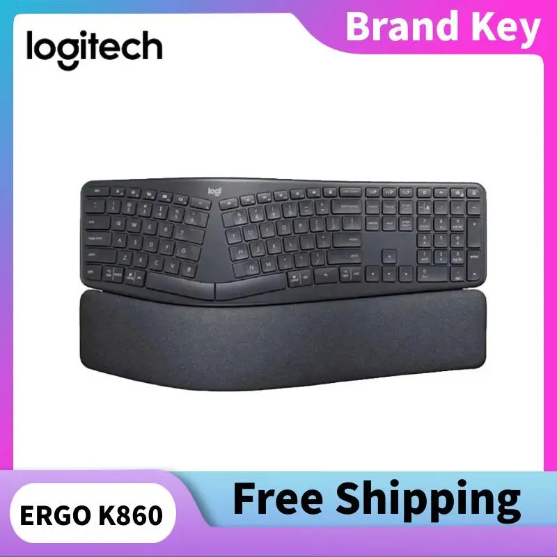 

Беспроводная клавиатура Logitech ERGO K860, эргономичная разделенная клавиатура, подставка для запястий, R, компьютер, ноутбук, бизнес-офисные аксессуары