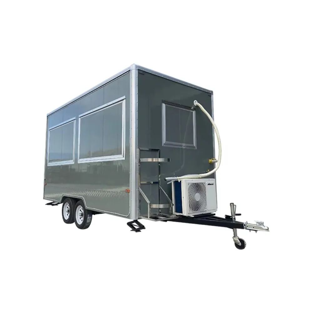 مقطورة طعام محمولة مجهزة بالكامل للمطبخ المحمول محطة بيع الوجبات السريعة معدات قابلة للتخصيص موثوقة للاستخدام في الهواء الطلق