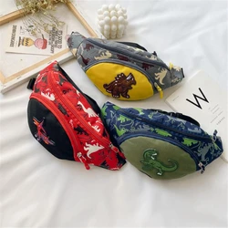 Dziecięca torba na talię dla dziewczynki chłopca Śliczna torba na klatkę piersiową Fanny Cartoon Dinosaur Dziecięca torba na pasek Saszetka na pieniądze Baby Zipper Waist Pack Bum Bag