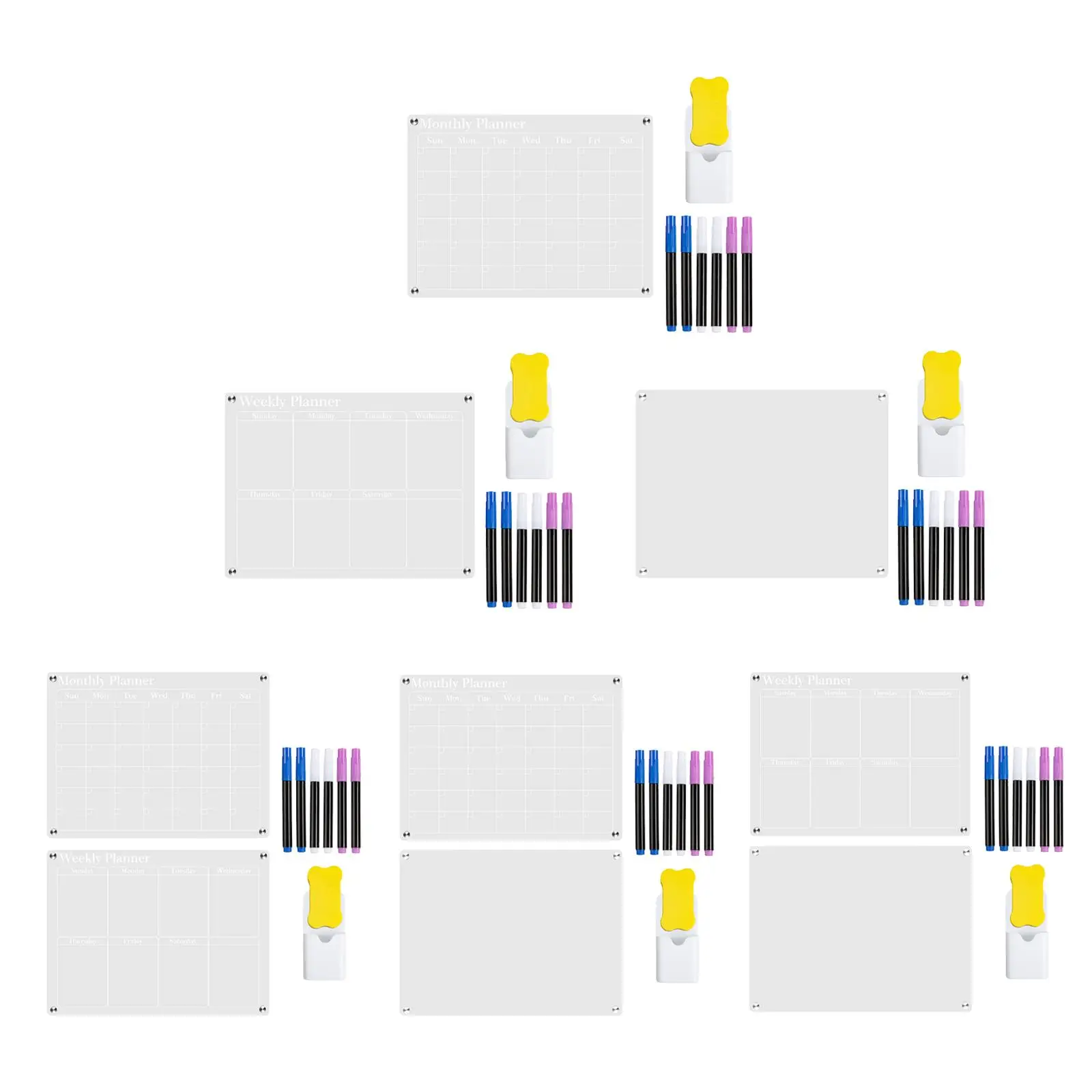 Tableau blanc effaçable à sec, tableau d'immatriculation pour réfrigérateur, planification des activités à la maison