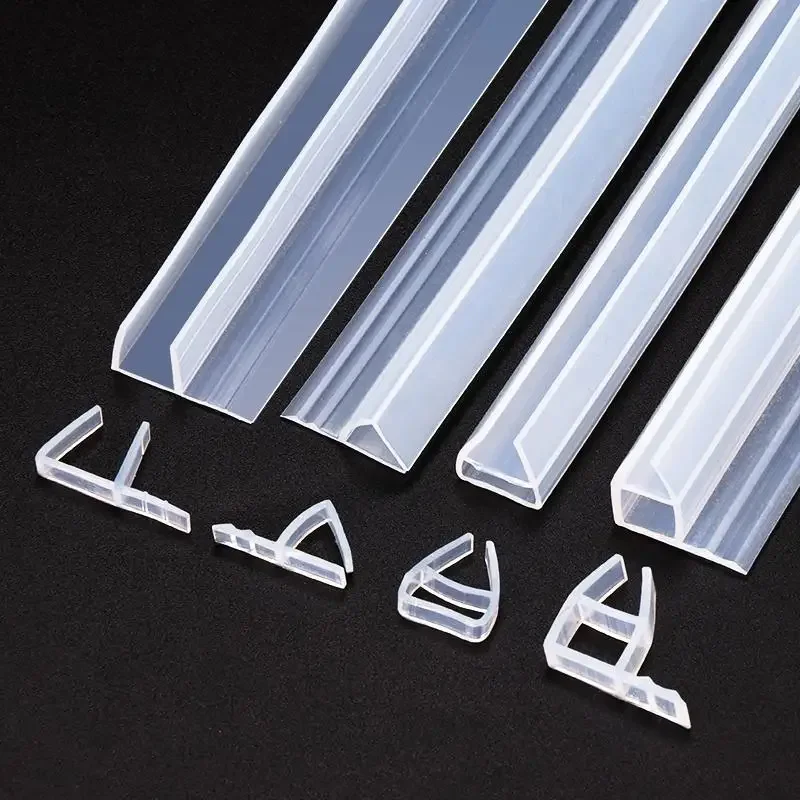 2M H/F/U Type Shower Door Seal Strip, Bath Screen Gaps Seal, Waterproof Glass Door Seals for Home Improvement 6-12mm