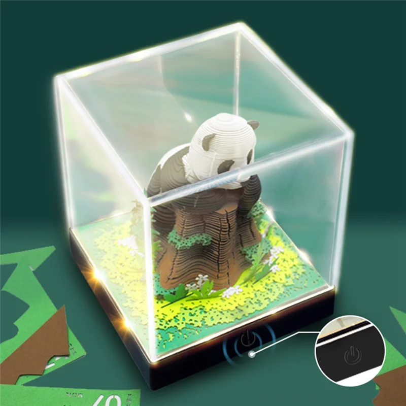 

Sensitive Paper Carving Art With Light Time Piece Calendar 2024 For DIY Gifts Desktop Decoration