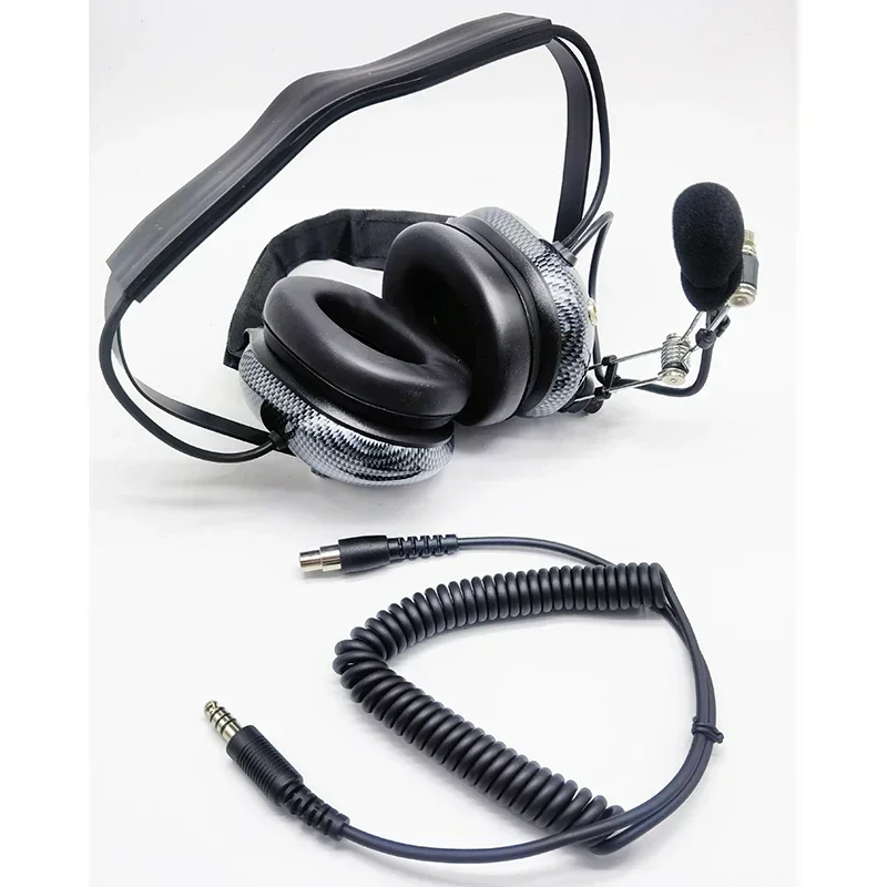 

Carbon Fiber U174 Pilot Headset ‎H41-CF Aviation Helicopter Headphone , Active Noise Cancelling Behind the Head for Racing Radio