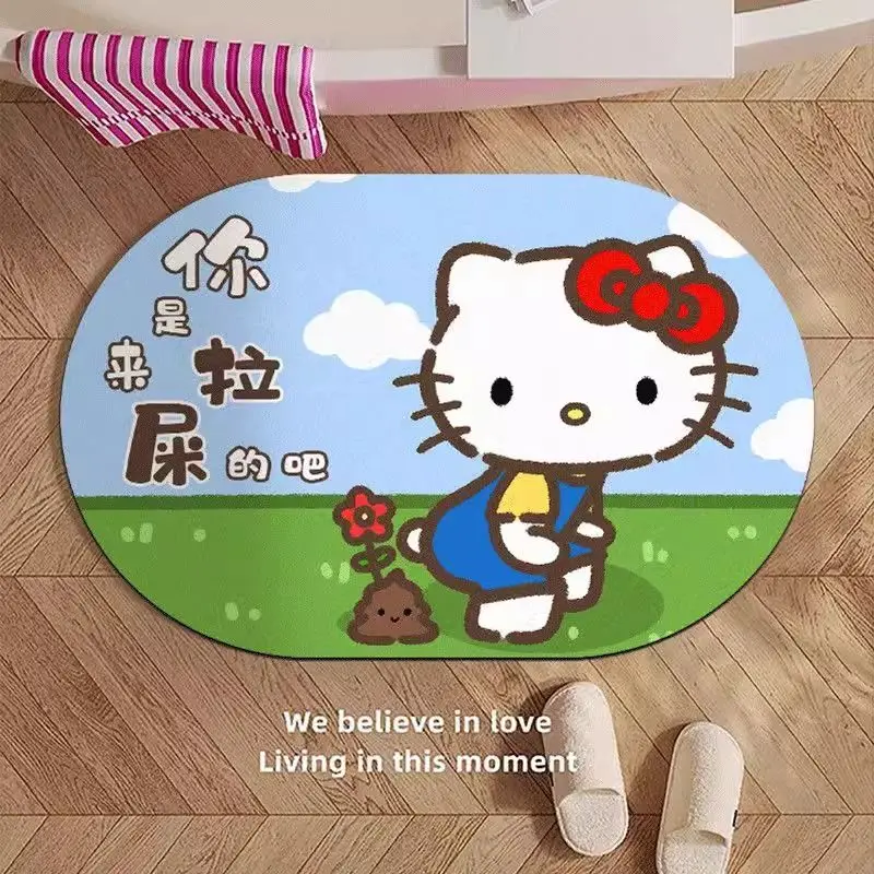 

Милый мультяшный Sanrio Hello Kitty диатомовая грязь, водопоглощающий быстросохнущий противоскользящий коврик для входа в ванную комнату