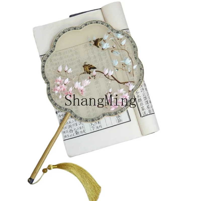 

ZYH antique group fan Chinese silk fan silk Hanfu double-sided embroidered palace fan accessories