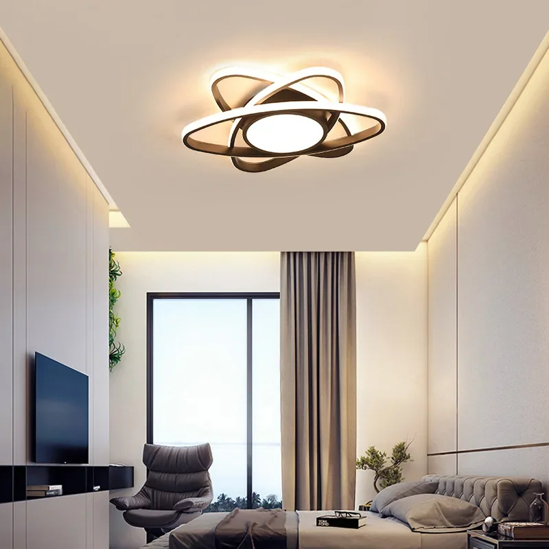 

New arrival black/white LED ceiling chandelier for living study bedroom home lighting aluminum chandelier fixtures AC110-220V