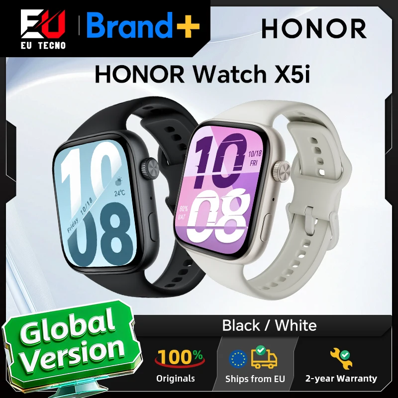 Reloj Inteligente HONOR Watch X5i, Versión Global, Pantalla AMOLED de Bisel Delgado de 1.97 Pulgadas, 21 Días de Duración de la Batería, 109 Modos Deportivos