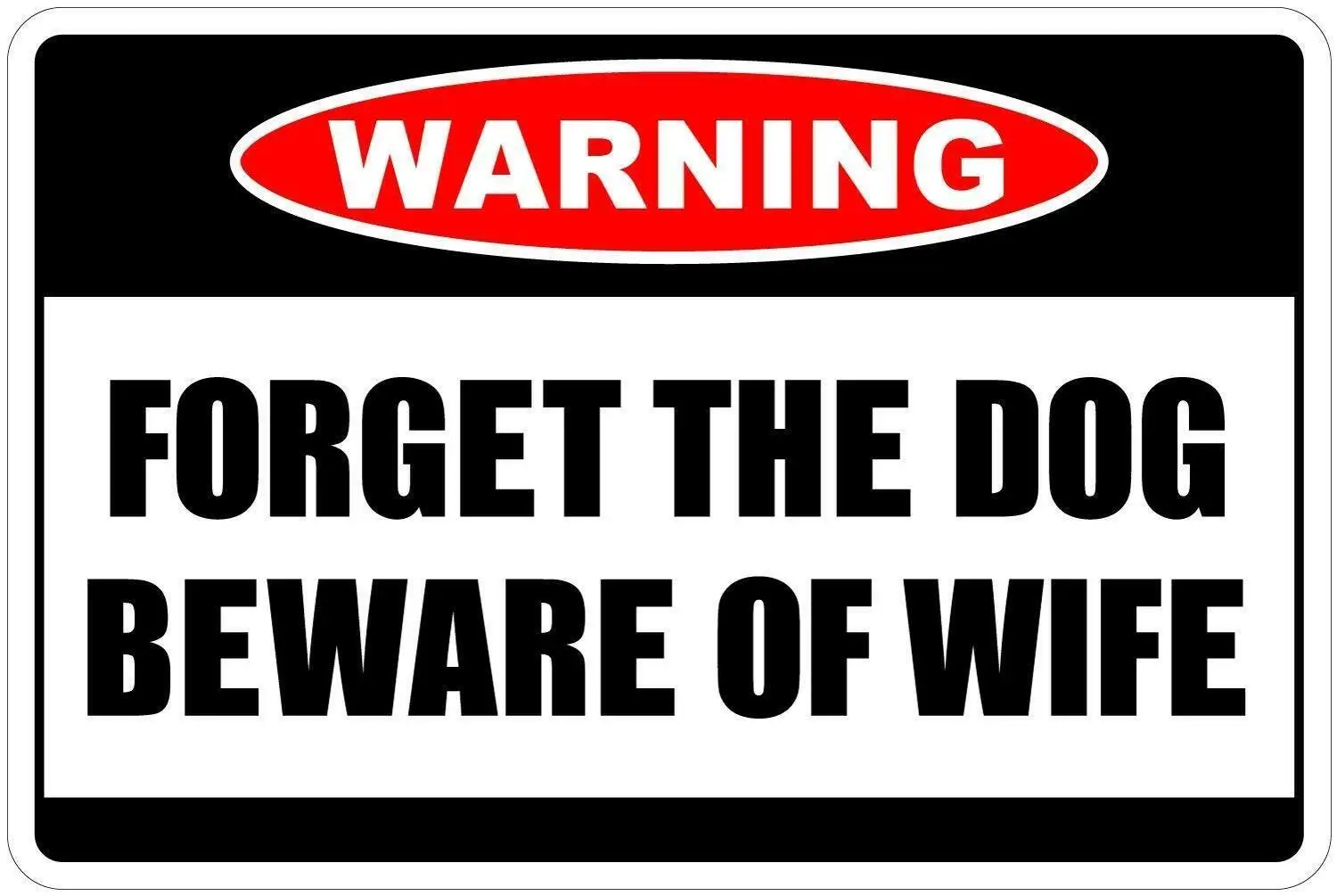 annekilly Metal Aluminum Plaque Sign Warning Beware of Wife Tin Sign for Home Bar Kitchen Pub Wall Decor Signs 12x8inch sign