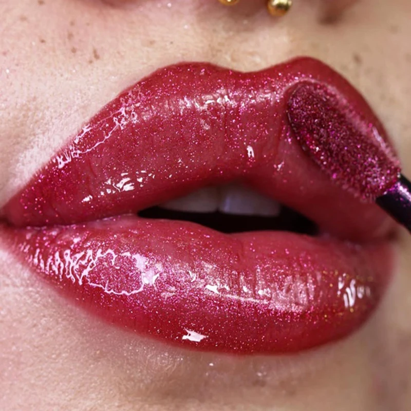 Brillo de labios de perlas de espejo de larga duración, líquido hidratante impermeable, brillo de labios, brillo de diamante, maquillaje cosmético para mujer