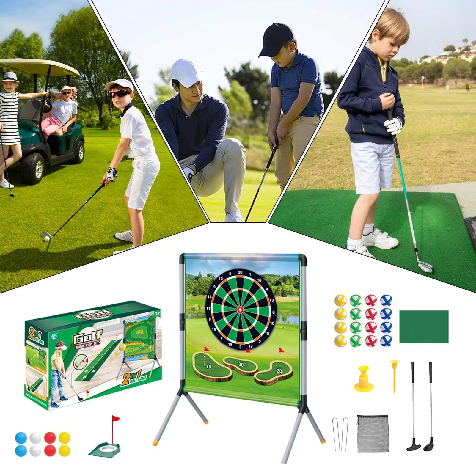 Jeu de déchiquetage de Golf, aide à l'entraînement, jouets de sport avec balles, t-shirts, tapis de mise, ensemble de jeu, activités extérieures pour la pratique de frappe pour adultes