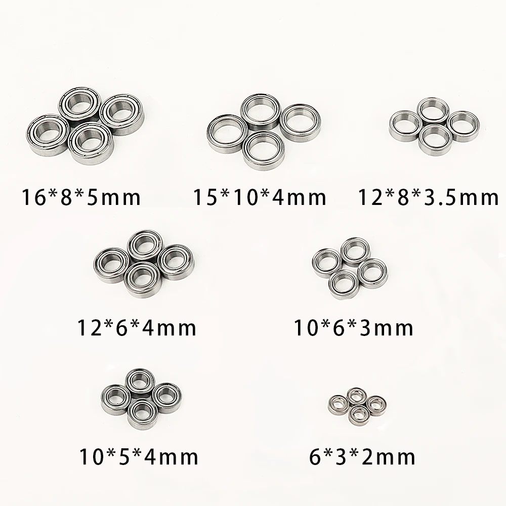 4pcs/lot RC Car Chrome Steel Sealed Bearing Kit 6x3x2 3x6x2 10x5x4 5x10x4 10x6x3 6x10x3 12x6x4 12x8x3.5 15x10x4 16x8x5 8x16x5 mm