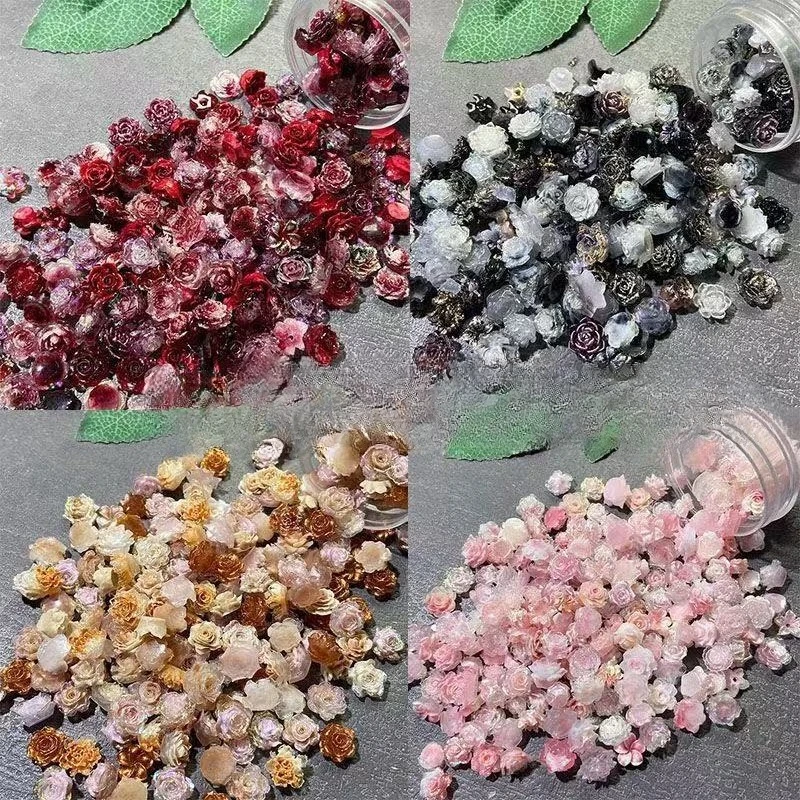 Resin Art Rose Petals - ミニシミュレーションローズバッド 20/50/100個入り 花びら 手作りDIY ネイルアート ヘアアクセサリー