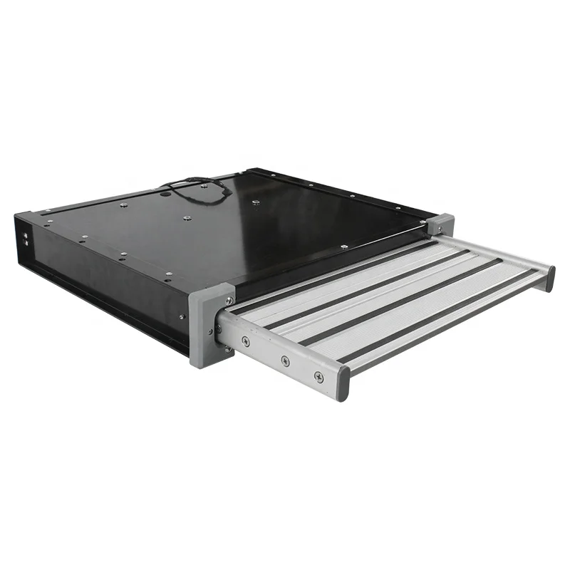 HEYRV Caravan Accessories RV Step Aluminum Alloy Stairs with LED Light Anti-slip Flat Push Electric Step