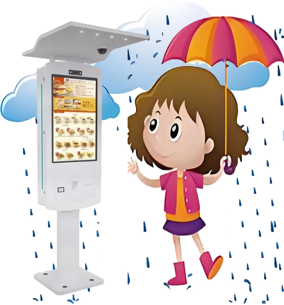 

21-32-дюймовый уличный самообслуживающий киоск для заказа, светочувствительный, высокая яркость, молниезащищенный, взрывозащищенный, POS-кассовый аппарат