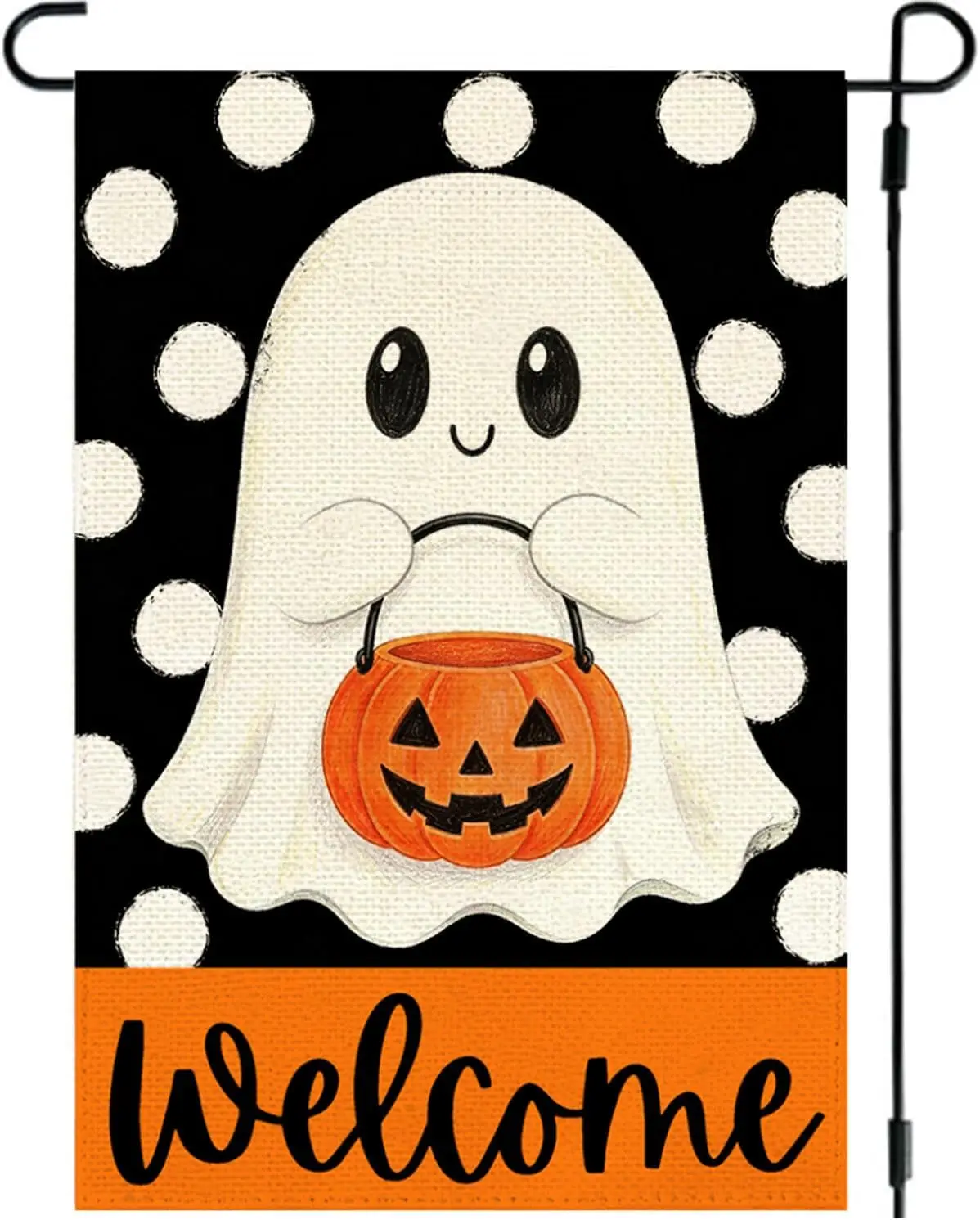 Halloween Cute Ghost Garden Flag 12x18 Inch Outside Yard Porch Decoration | Double Sided, Weather & Fade Resistant, Boo  llp