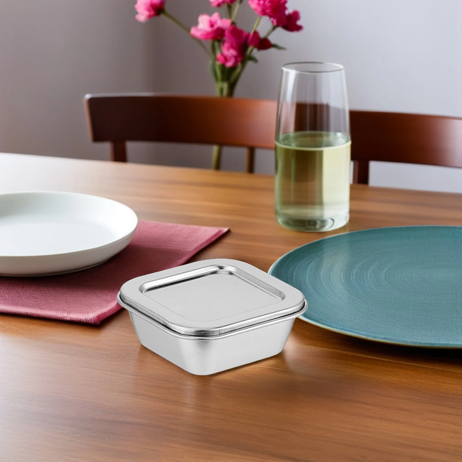 

4pcs Stainless Steel Food Sample Box Polished Surface Leak-Proof For School Canteen Laboratory Food Storage Containers With Lids