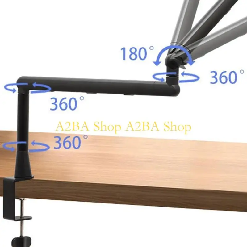 A2BA Foldable Mic Stand 360 Degree Rotation Low Height Design for Phone Tablet Device