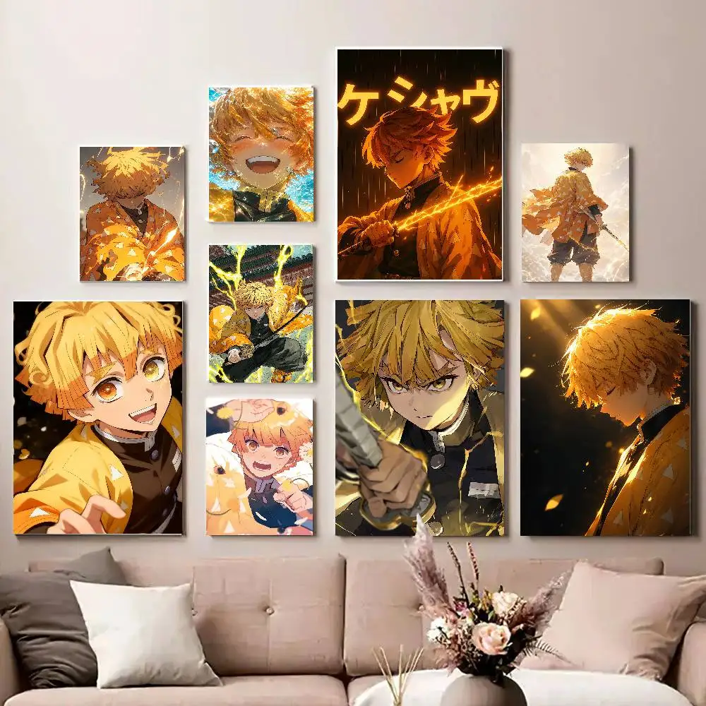 A-Agatsuma Z-Zenitsu Poster High Quality Print Poster Waterproof Wall Art Movie Posters For Living Bedroom Retro Room Decor Gift