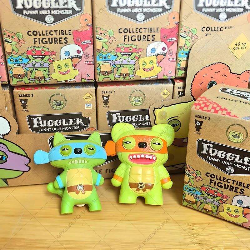 Original Fuggler Ugly Teeth Monsters Figure Toys Keychain Fugglers SpongeBob Ninja Turtles Action Model Dolls Keyring Gift Kids